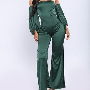NWT fashion nova satin jumpsuit